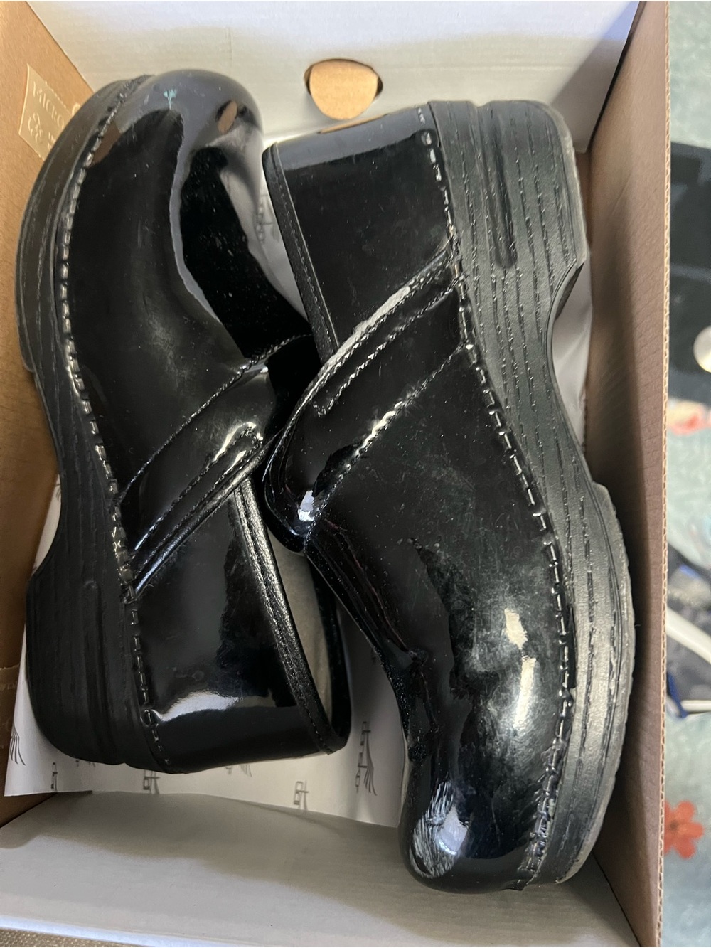 Dansko Black Patent Women's Clogs